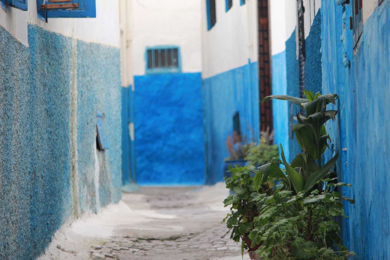 Gasse in der Kasbah des Oudayas in Rabat