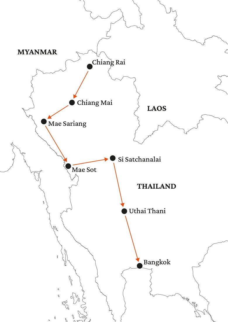 Karte Nordthailand